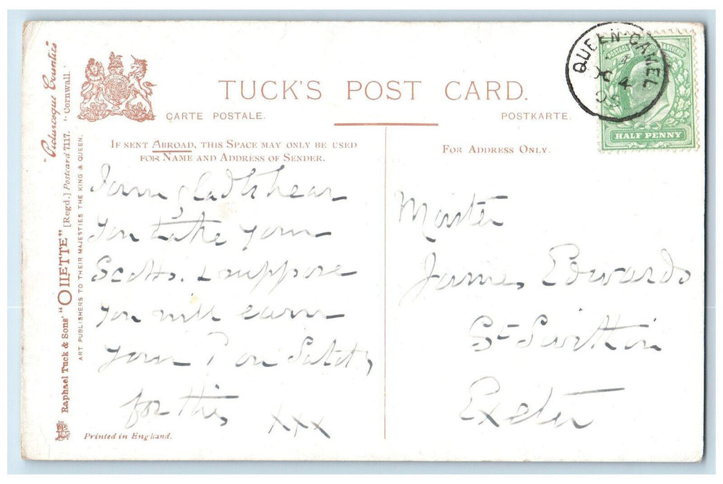 1905 The Manacle Rocks Cornwall England Oilette Tuck Art Posted Postcard
