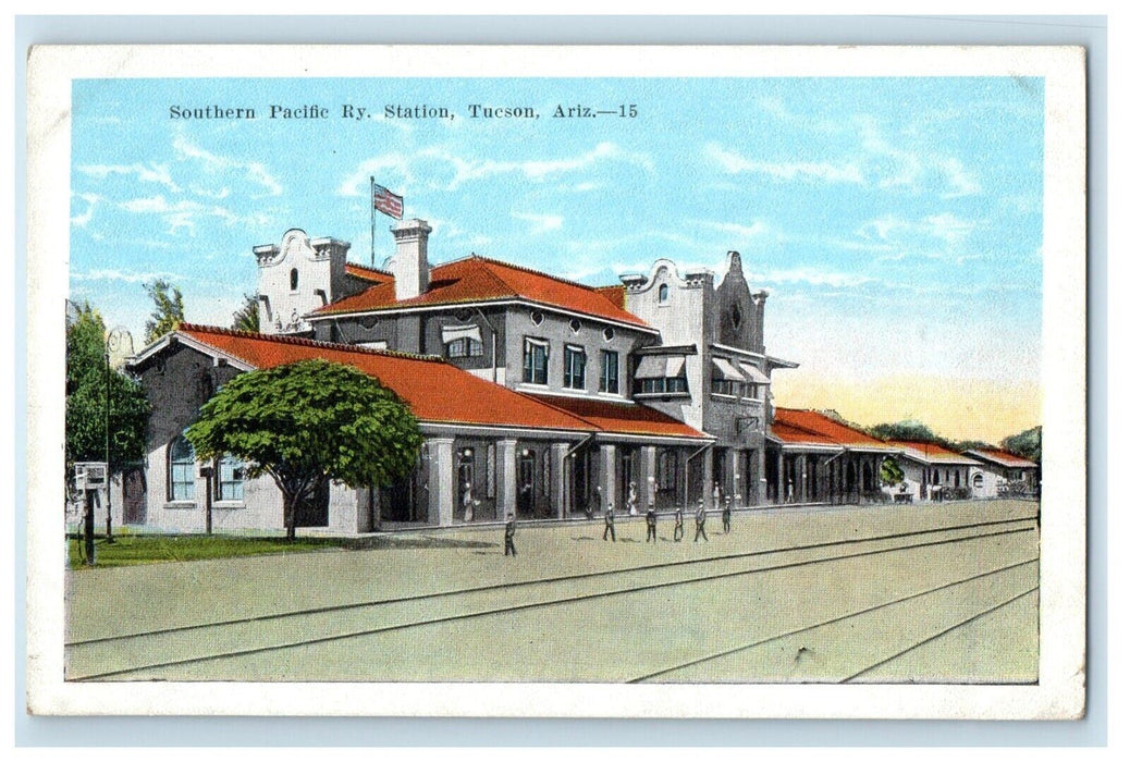 c1910's Southern Pacific Ry. Train Station Depot Tucson Arizona AZ Postcard