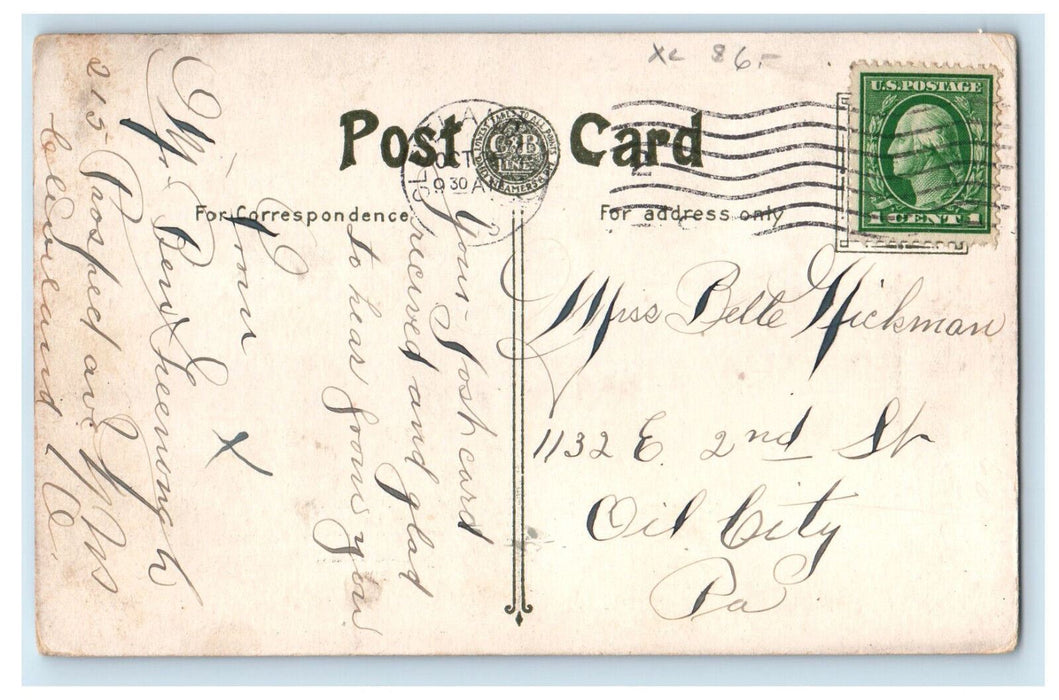 c1910's C & B Line Great Ship'Seeandbee Buffalo New York NY Posted Postcard
