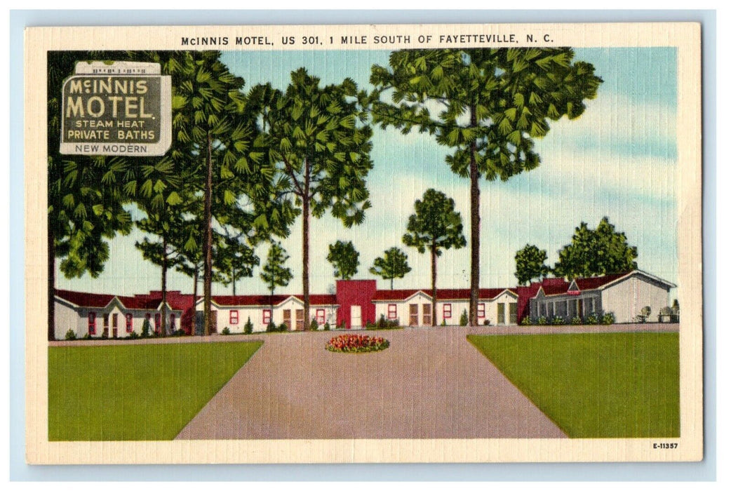 McInnis Motel US 301. 1 Mile South Fayetteville North Carolina NC Postcard