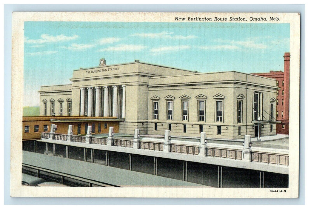 New Burlington Route Station Omaha Nebraska NE, The Building Station Postcard