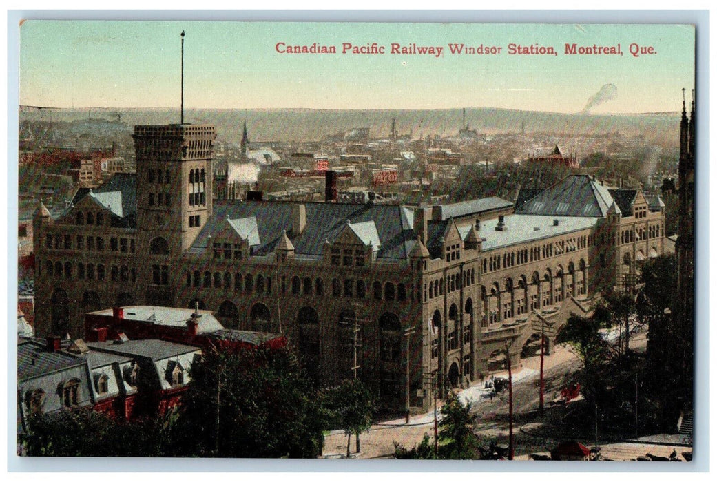 c1905 Canadian Pacific Railway Windsor Station Montreal Quebec Canada Postcard