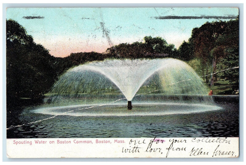 1908 Spouting Water on Boston Common Boston Massachusetts MA Posted Postcard