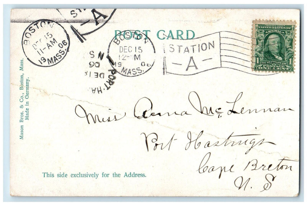 1908 Spouting Water on Boston Common Boston Massachusetts MA Posted Postcard