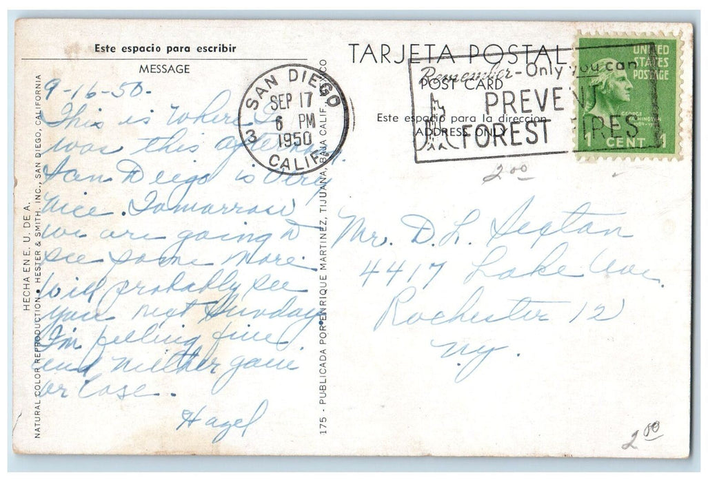 1950 Main Street Of Revolucion A La Entrada Tijuana Baja Mexico Posted Postcard