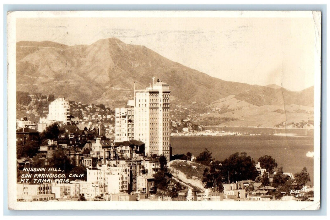 1938 Russian Hill Mt. Tamalpais San Francisco California CA RPPC Photo Postcard
