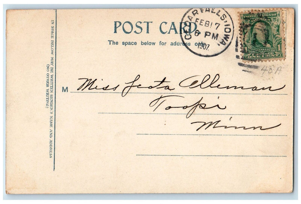 1906 Log Cabin Scene People View Cedar Falls Iowa IA Posted Vintage Postcard
