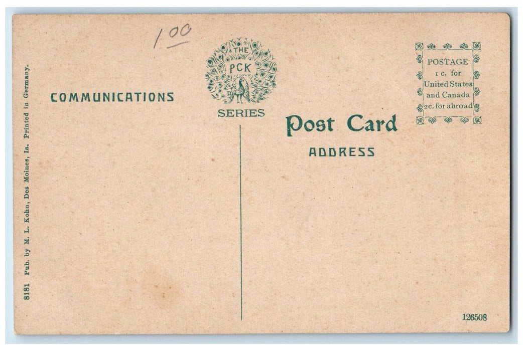 c1920's Polk County Court House Building Horse Wagon Des Moines Iowa IA Postcard
