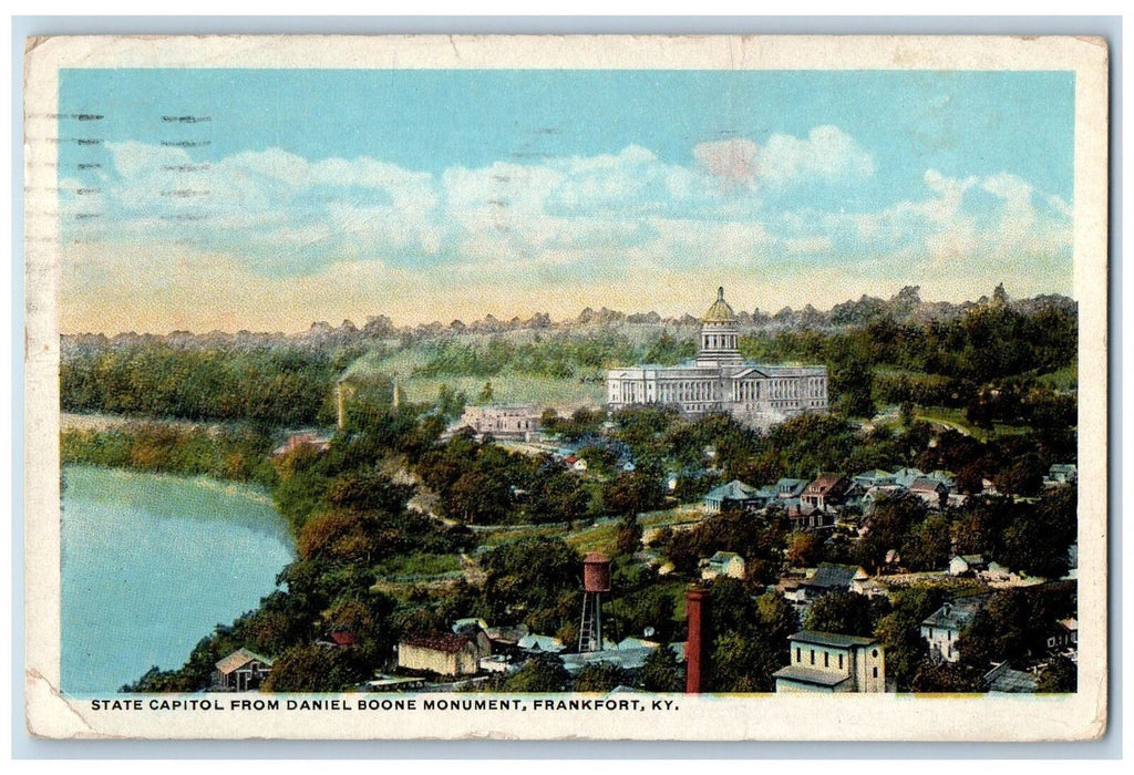 1922 State Capitol From Daniel Boone Monument Frankport Kentucky Posted Postcard