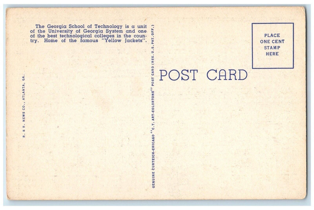 c1940 Air View Georgia School Exterior Town Technology Atlanta Georgia Postcard