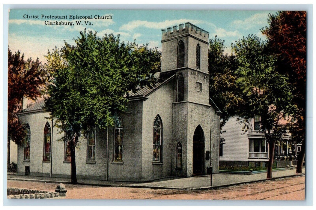 c1910 Christ Protestant Episcopal Church Road Clarksburg West Virginia Postcard