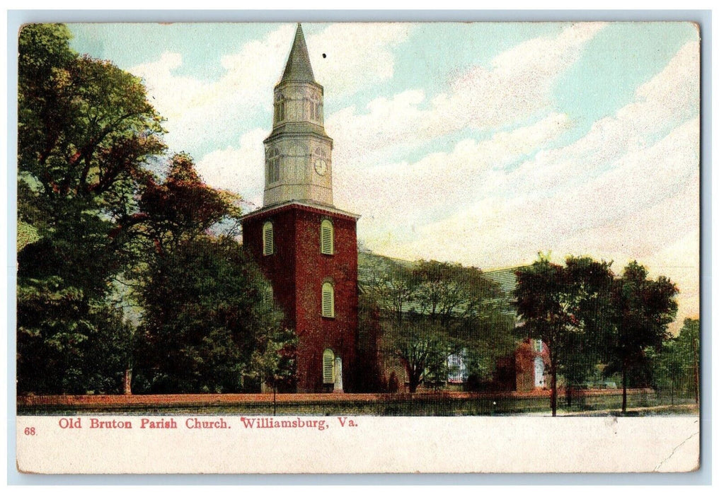 c1910 Old Bruton Parish Church Exterior Building Williamsburg Virginia Postcard