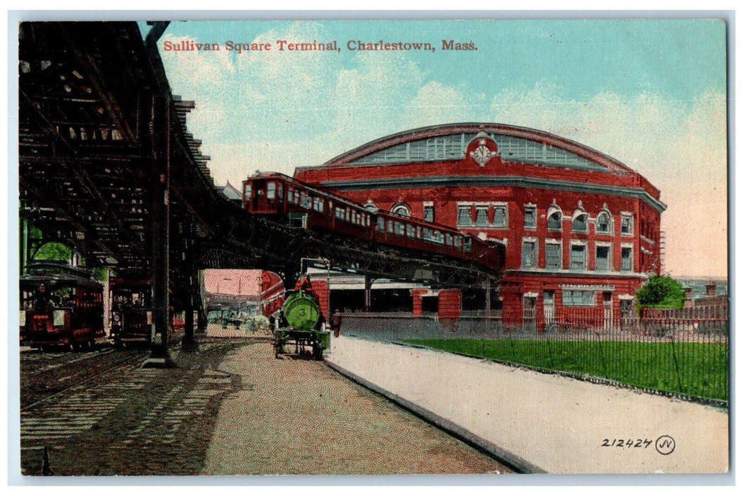c1910 Sullivan Square Terminal Charlestown Massachusetts MA Posted Postcard