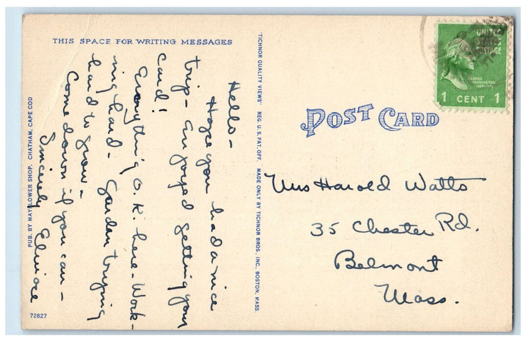 c1950's Fishing Shacks on Chatham Cape Cod Massachusetts MA Vintage Postcard