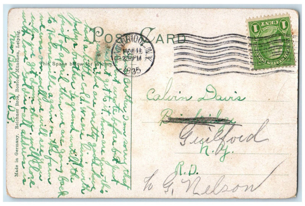 1935 Dry Dock Charlestown Massachusetts MA Posted Vintage Postcard