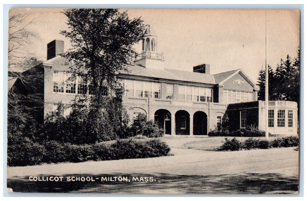 c1940's Collicot Schol Milton Massachusetts MA The Collotype Co. Postcard