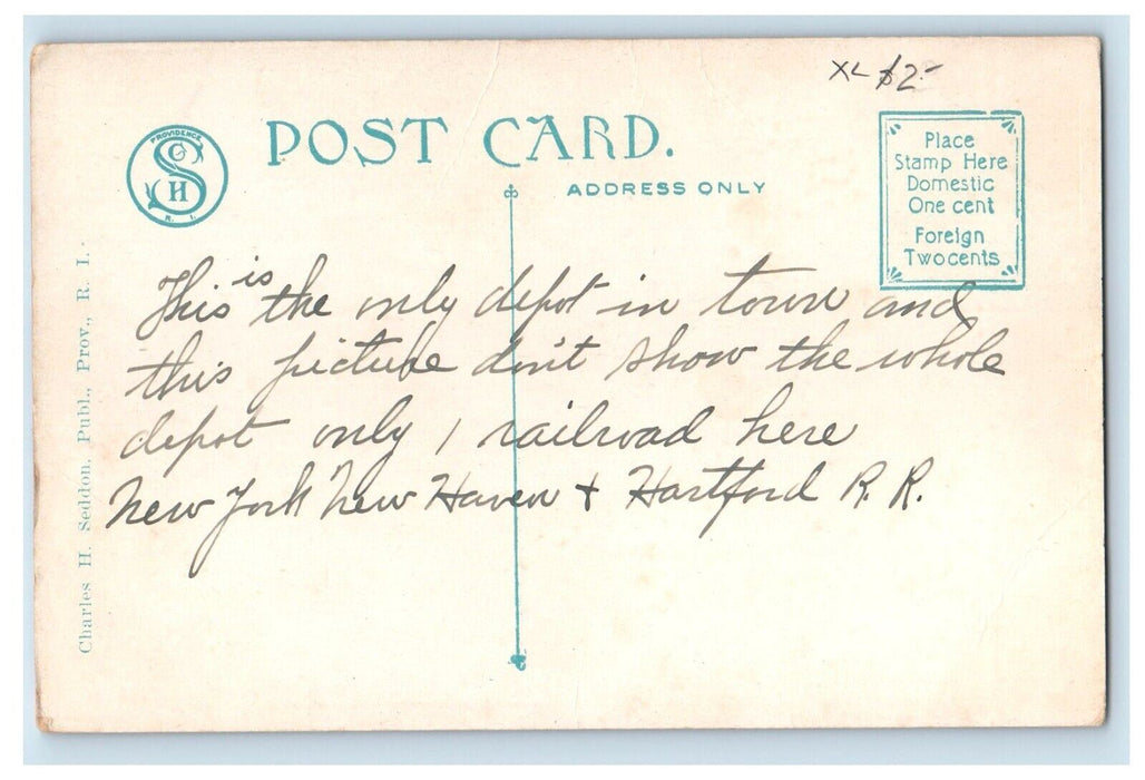 c1910's Union Station Depot Cars Providence Rhode Island RI Antique Postcard