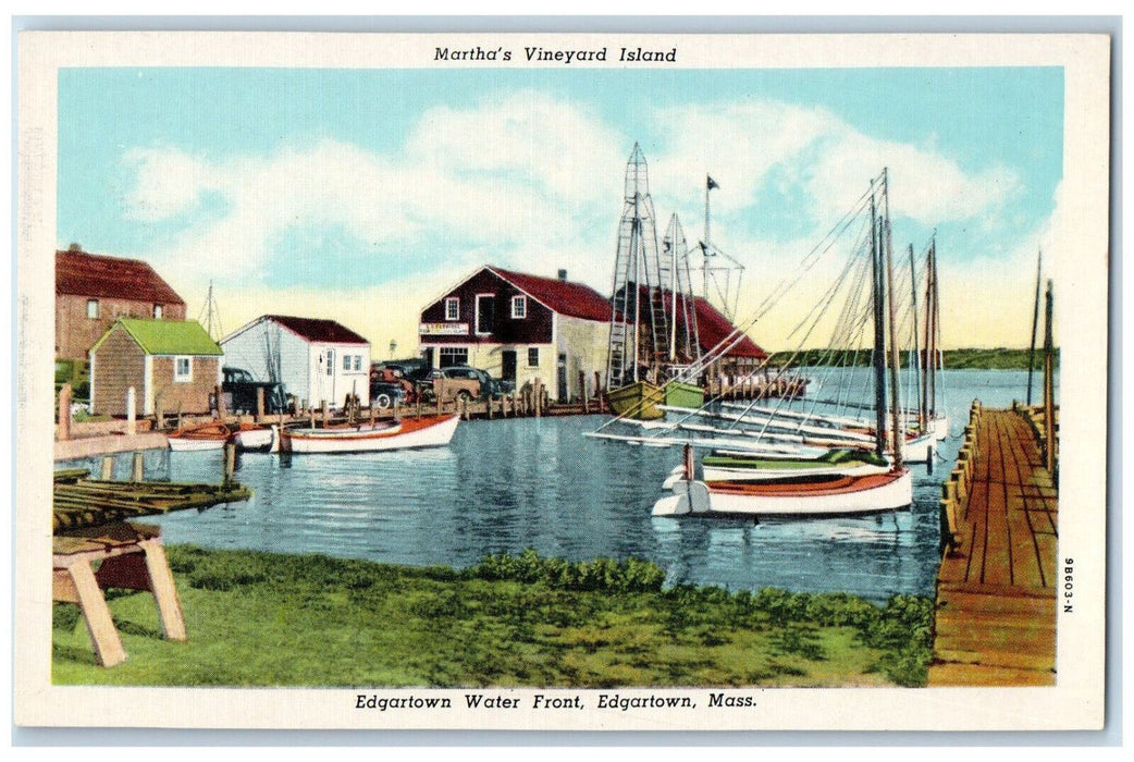 c1930's Edgartown Water Front Edgartown Massachusetts MA Unposted Postcard