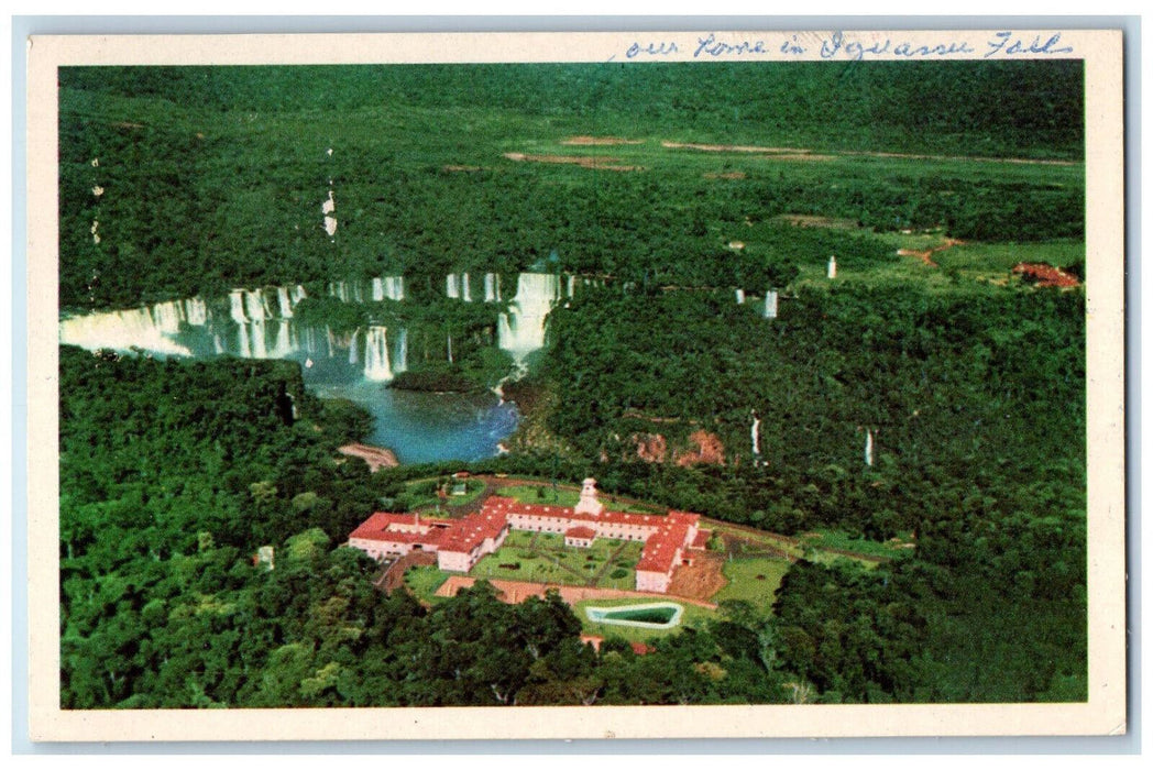 c1950's Water Falls Hotel Das Cataratas Foz Do Iguacu Brazil Postcard
