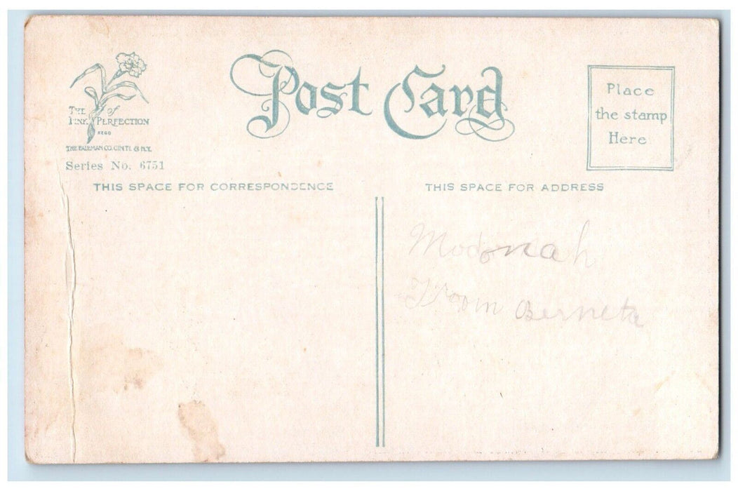 c1910's Merry Christmas Santa Claus Sack Of Toys Winter Reading Letter Postcard