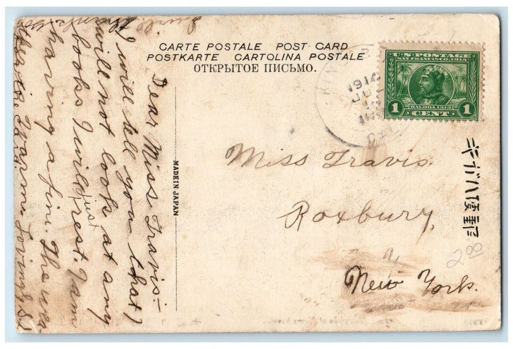 1914 Bridge Scene Fuji Mountain of Kawaibashi Japan Antique Posted Postcard