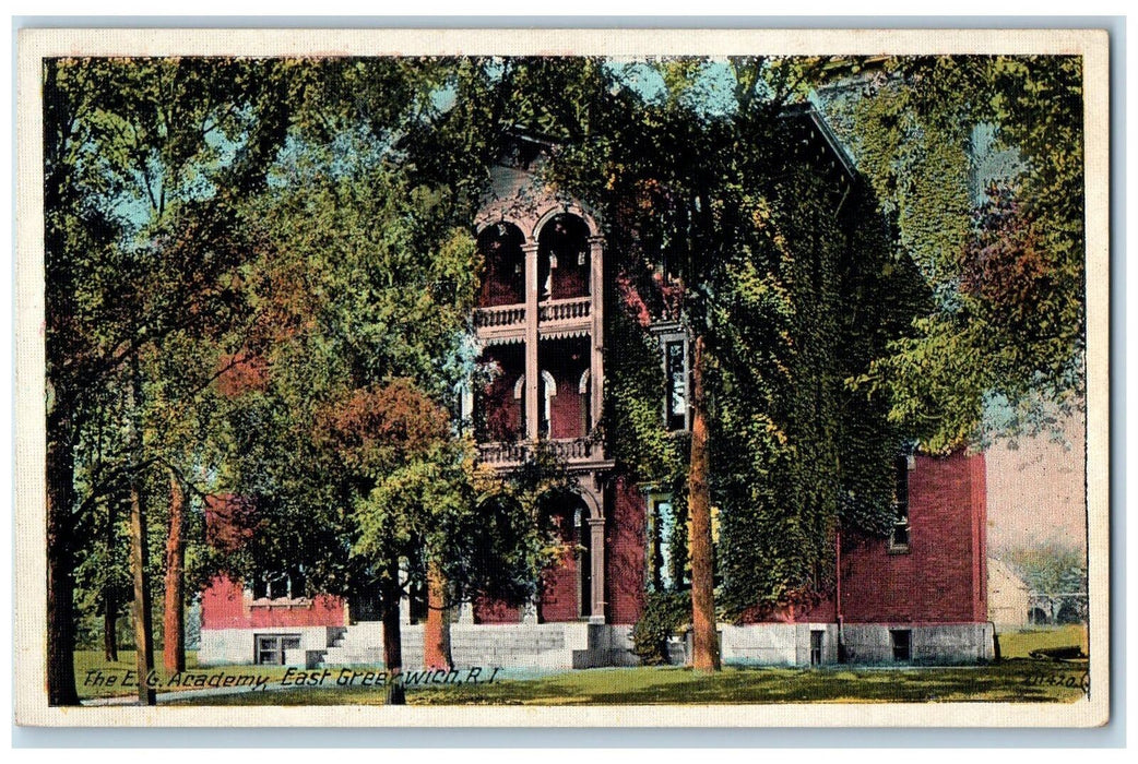 c1920's The E.G. Academy Exterior Scene East Greenwich Rhode Island RI Postcard