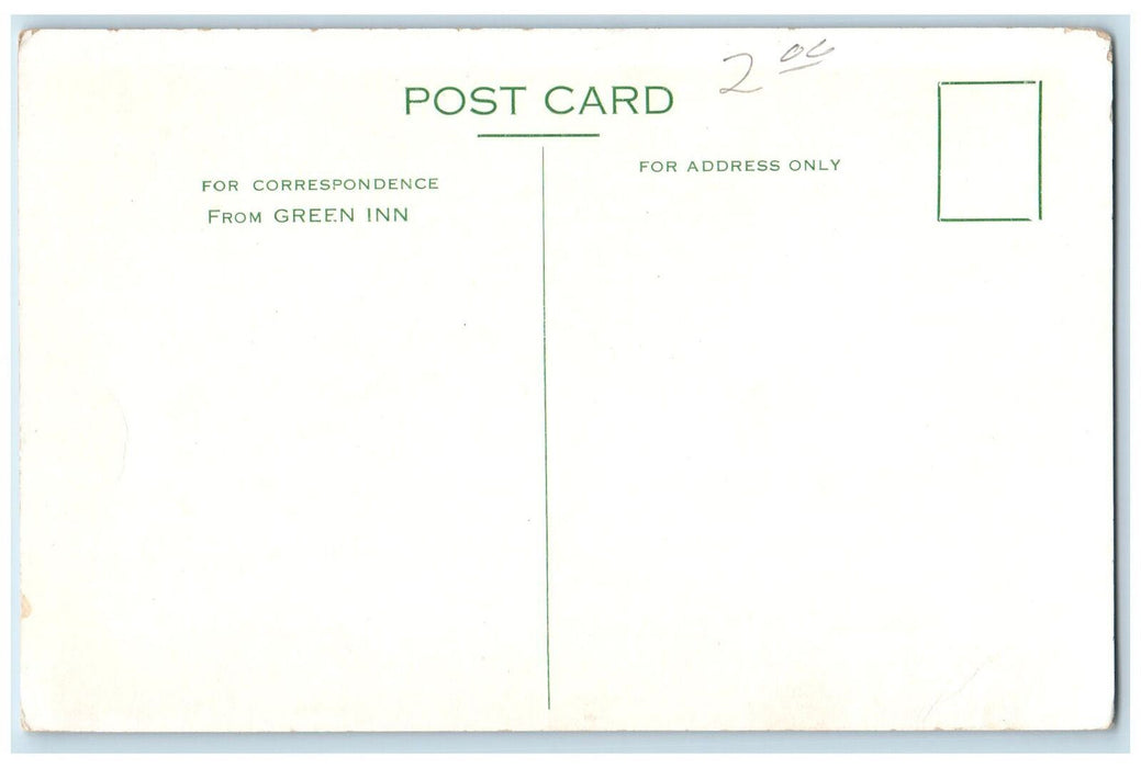 c1905's Green Inn Narragansett Pier Newport Rhode Island RI Green Tint Postcard