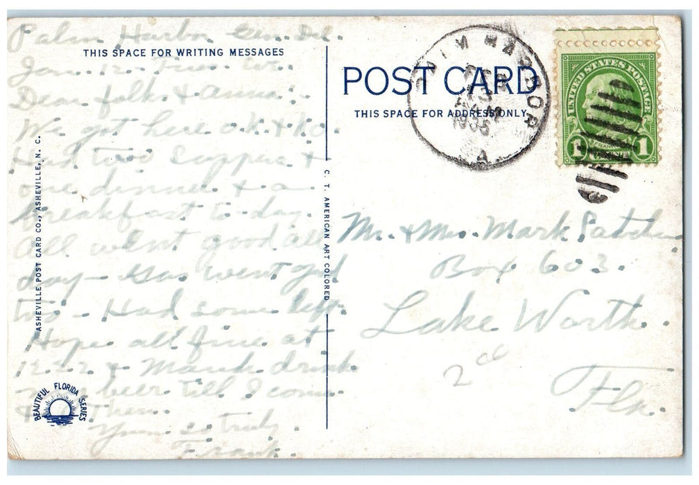 1935 Modern Packing House Fruits Orange Conveyor Machine Florida FL Postcard