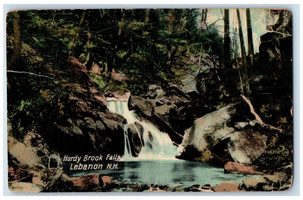 1911 Hardy Brook Falls Scene Lebanon New Hampshire NH Posted Vintage Postcard