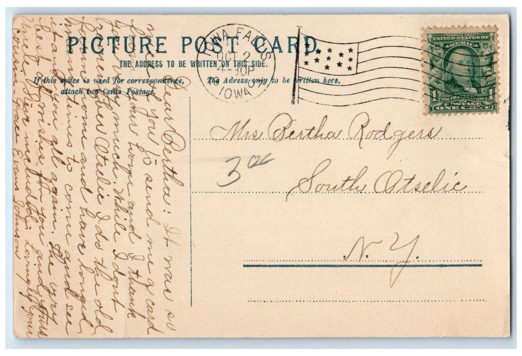 1907 Lower Palisades Prospect Point Iowa Falls IA Posted Antique Postcard