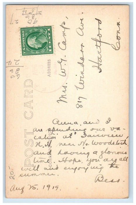 1919 The Road Through Franconia Notch New Hampshire NH RPPC Photo Postcard