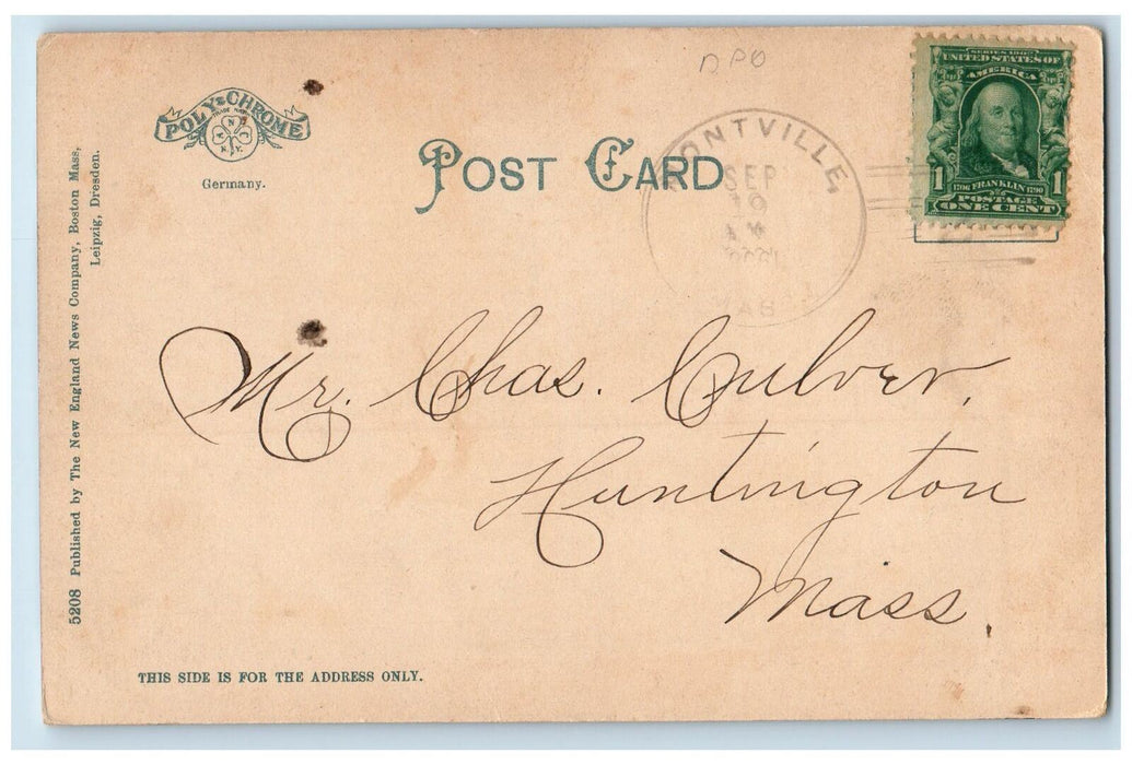 1906 Riverside Houses Charles River Massachusetts MA Posted Vintage Postcard