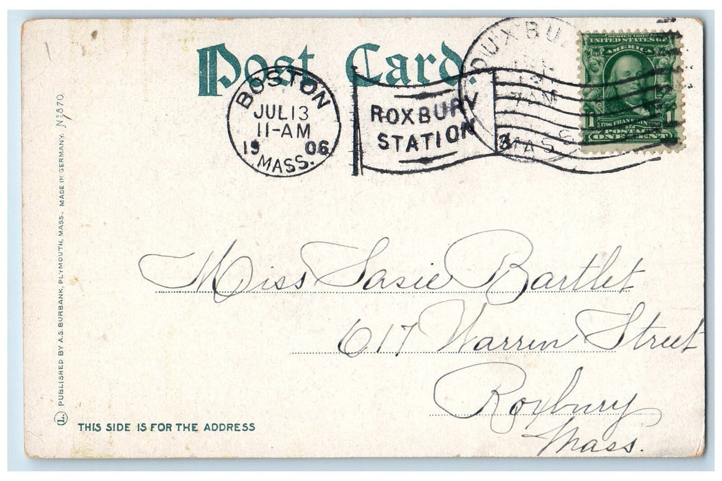 1906 Myles Standish Monument Duxbury Massachusetts MA Posted Vintage Postcard