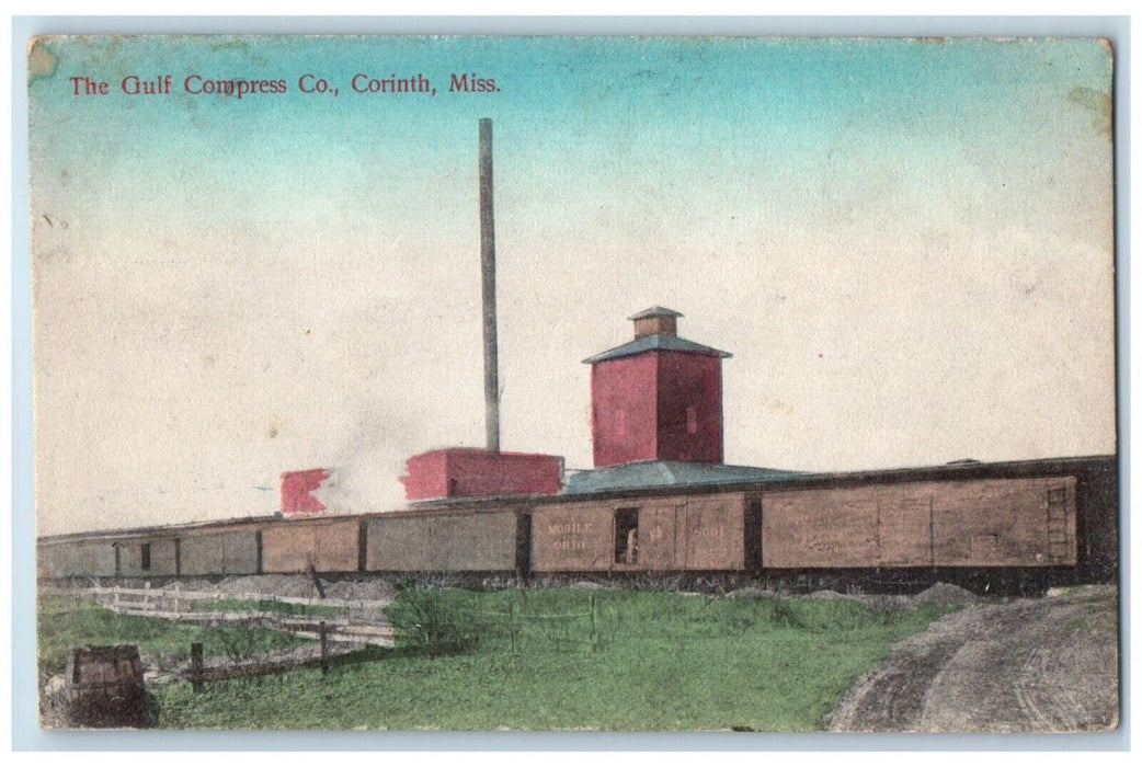 1910 The Gulf Compress Co. Corinth Mississippi MS Posted Antique Postcard