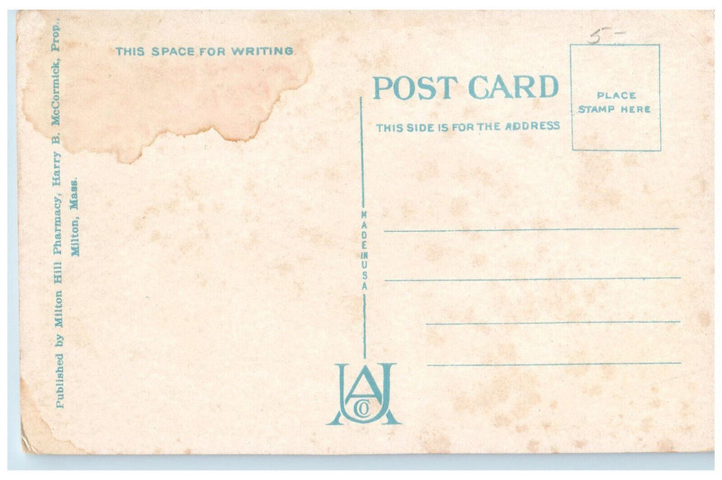 c1920's First Congregational Parish Church, Milton Massachusetts MA Postcard