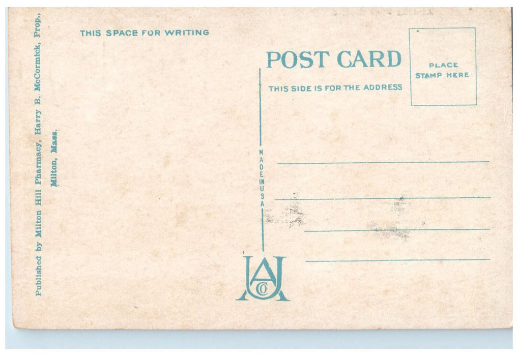 c1920's Athletic Field from Brook Road Milton Academy Massachusetts MA Postcard