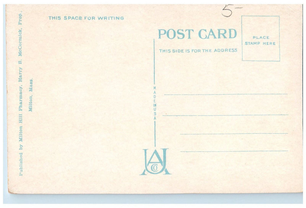 c1920's Milton Public Library Milton Massachusetts MA Unposted Postcard