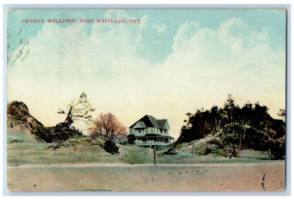 c1910 "Windy Willows" Port Maitland Ontario Canada Antique Posted Postcard