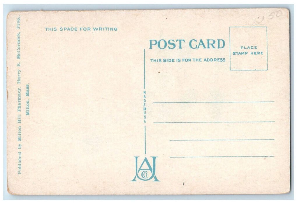 c1930's Wigglesworth Hall Milton Academy Milton Massachusetts MA Postcard
