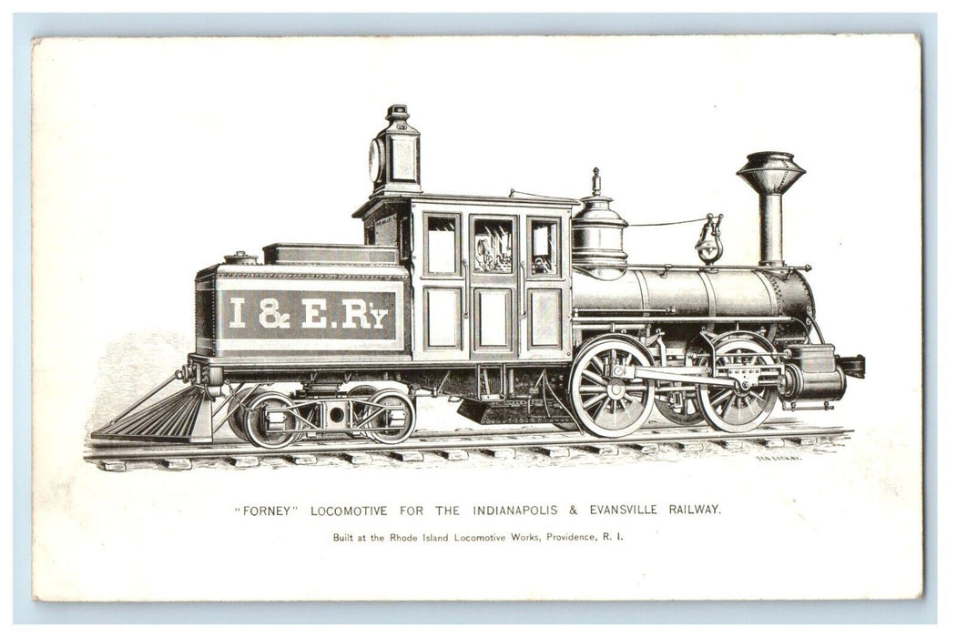 Forney Locomotive For Indianapolis & Evansville Railway Providence RI Postcard