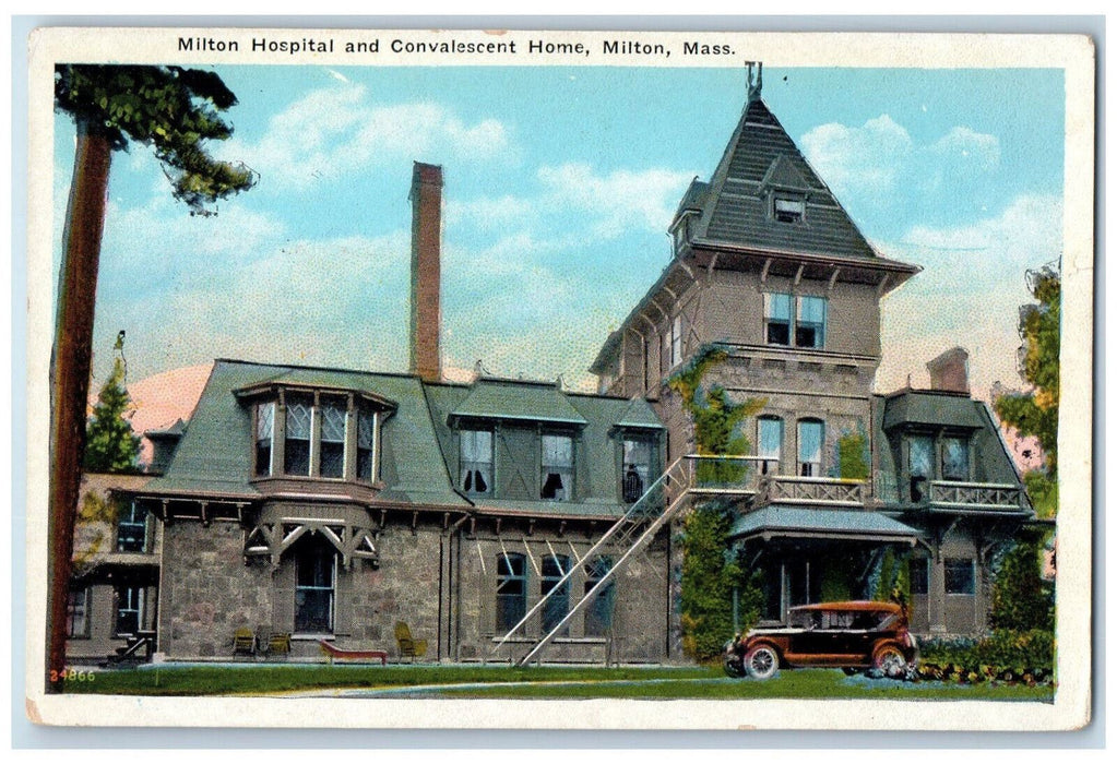 c1930's Milton Hospital and Convalescent Home Milton Massachusetts MA Postcard