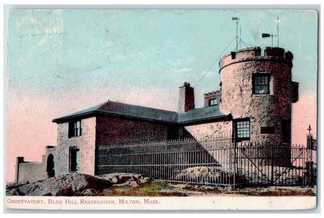 1907 Observatory Blue Hill Reservation Milton Academy Massachusetts MA Postcard