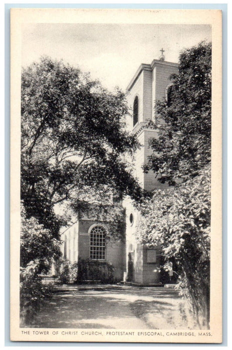 c1940's Tower of Christ Church Protestant Episcopal Cambridge MA Postcard