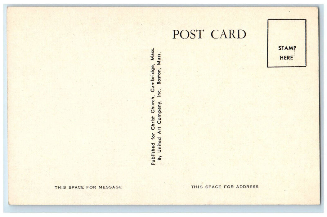c1940's Tower of Christ Church Protestant Episcopal Cambridge MA Postcard