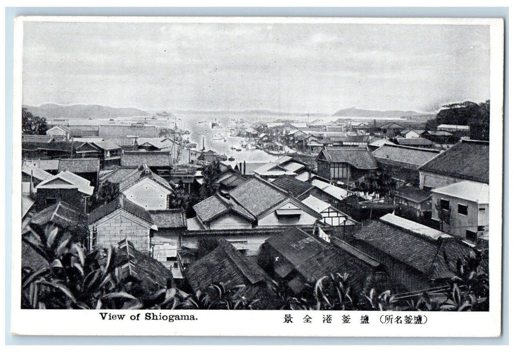 c1940's Houses Buildings View in Shiogama Japan Unposted Vintage Postcard