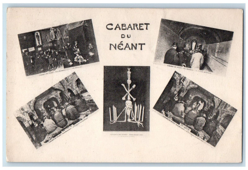 c1910 Cabaret Du Neant Montmartre Paris France Multiview Unposted Postcard