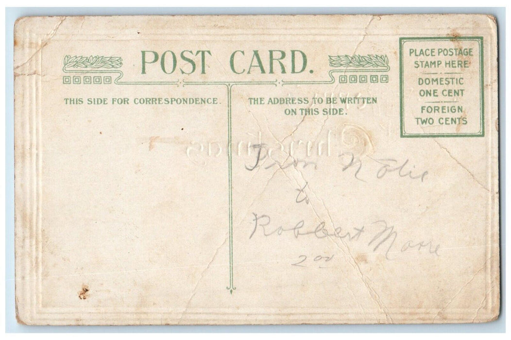 c1910's Merry Christmas Houses Winter John Winsch Artist Signed Antique Postcard