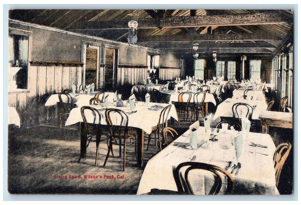 Dining Room Restaurant Interior Wilson's Peak California CA Antique Postcard