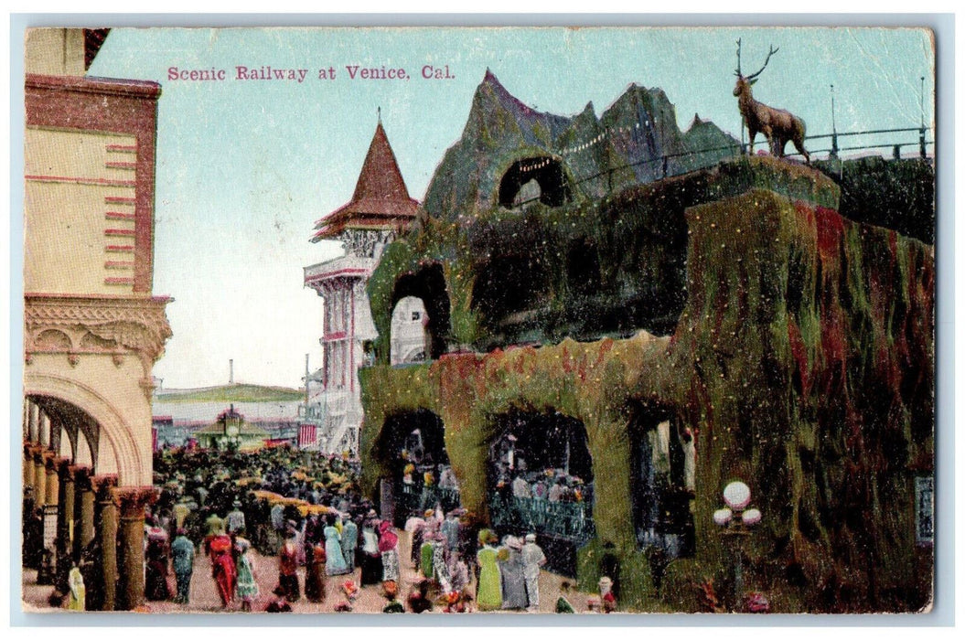 1911 Scenic Railway At Venice Los Angeles California CA Antique Postcard
