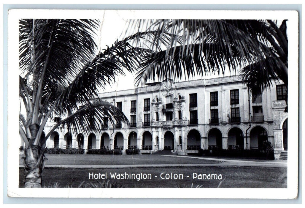 1950 View Of Hotel Washington Colon Panama Posted Vintage RPPC Photo Postcard